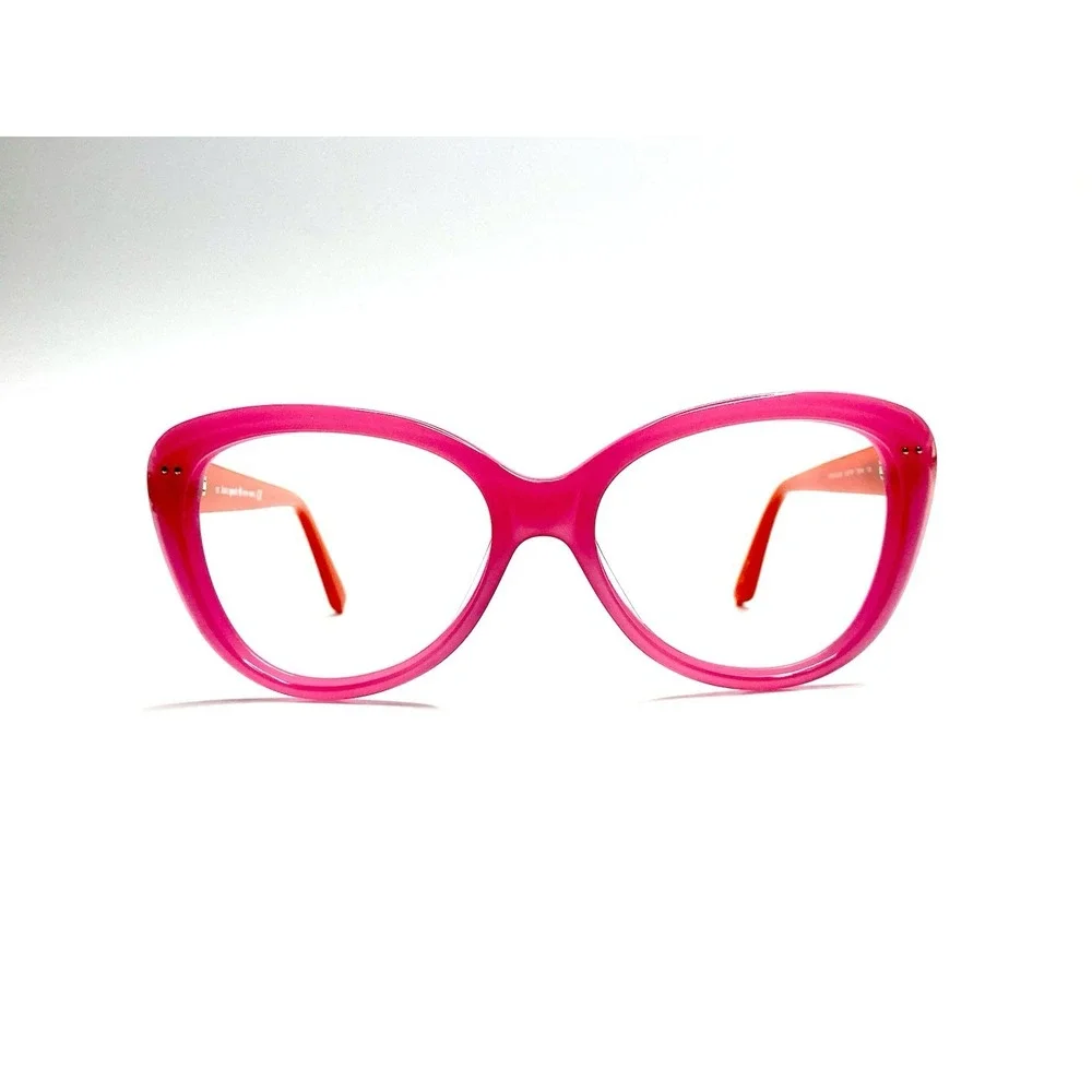 New Kate Spade Pink Pearl Cat Eye Glasses Red Temples Angelique 0JUY 55 16 135